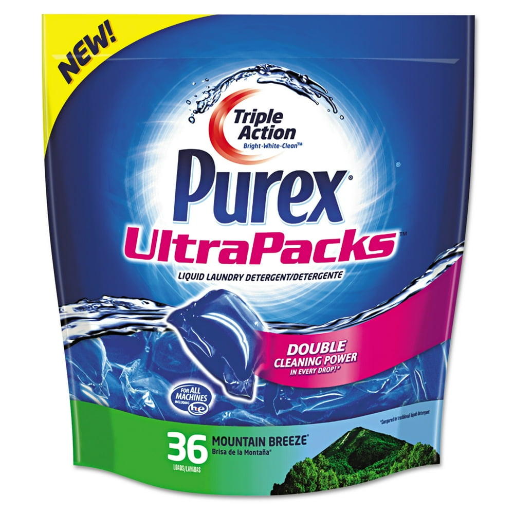 Purex Ultrapacks Liquid Laundry Detergent, Mountain Breeze, 36/Pack
