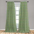 thumbnail image 5 of Ambesonne Artichoke Curtains, Cooking Food Eating, Pair of 28"x63", Yellow and Fern Green, 5 of 5