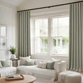 thumbnail image 2 of 100% Blackout Curtains 96 Inch Long 2 Panels Set for Bedroom, Thick Faux Linen Black Out Curtain Room Darkening Back Tab Pleat Floor to Ceiling Window Drapes with Hooks for Living Room, Oatmeal, 2 of 14