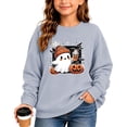 thumbnail image 2 of Zylarhe Halloween Sweatshirts for Kids Halloween Graphic Hoodie for Girls Cozy Sweatshirt Pattern Autumn Party Wear Light Gray 1-2 Years, 2 of 4
