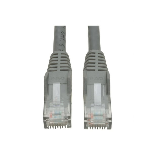 Eaton Tripp Lite Series Cat6 Gigabit Snagless Molded (UTP) Ethernet Cable (RJ45 M/M), PoE, gray, 35 ft. (10.67 m) RJ-45 (m) CAT 6 - Câble de Raccordement - à RJ-45 (M) - 35 ft - UTP - - IEEE 802.3ab/IEEE 802.5 - Moulé, Sans Accrochage, Solide - Gris