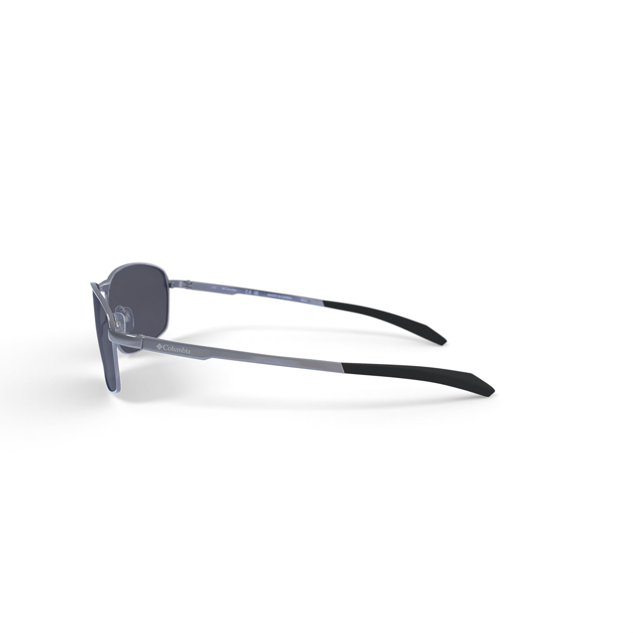Columbia Fir Ridge Oval Sunglasses with Shiny Dark Gunmetal Frame and Solid Smoke Polarized Lens
