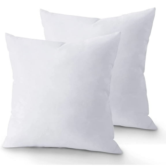 Throw Pillow Inserts 18x18 Pack of 2, Down Alternative Pillow Forms, Decorative Pillow Inserts for Couch, Living Room, Bed, Sofa, Standard Pillow Covers, White