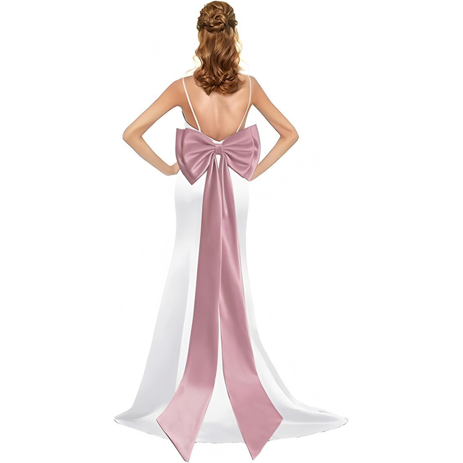 Satin Big Bow Detachable Train Large Removable Sweep Feature Formal Event Ladies Wedding Dresses Accessories