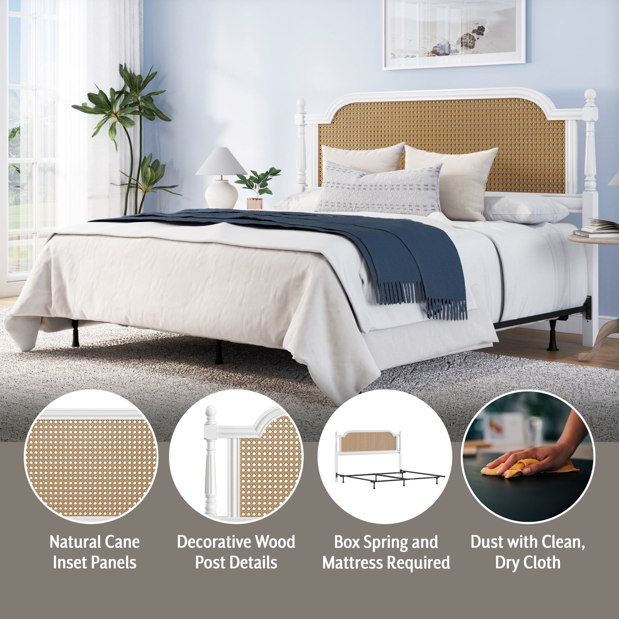 Hillsdale Furniture Melanie King Headboard with Metal Frame, White