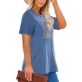 thumbnail image 2 of Anbech 80s Plus Size T-Shirts for Women Graphic Western Route 66 with Sun Print Vintage Short Sleeves T-Shirt with Round Neck, 2 of 3