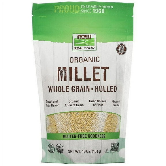 NOW Foods, Organic Millet Whole Grain, Gluten Free, 16 oz (454 g) Pack of 2