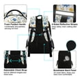 thumbnail image 4 of FORMRS Unisex Backpack Elementary School Travel Bookbag with Reflective Stripes, Blue Floral, 4 of 7