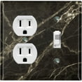 thumbnail image 1 of Metal Light Switch Plate Outlet Cover (Image of Marble Black MAR005), 1 of 13