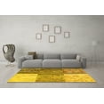 thumbnail image 3 of Ahgly Company Machine Washable Indoor Rectangle Patchwork Yellow Transitional Area Rugs, 5' x 8', 3 of 4