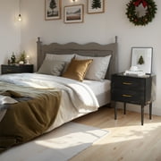 Semiocthome Nightstand Set of 2 with 2 Drawers,Bedside Table for Bedroom ,Adult ,Black