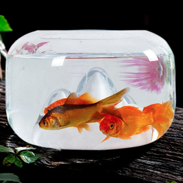 Snow Mountain Fish Bowl Clear Fish Tank Goldfish Living Room Home