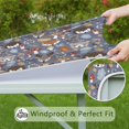 thumbnail image 6 of Cute Hedgehogs and Forest Animals Pattern Square Fitted Tablecloth with Elastic Edge,Square Table Cover,Washable Elastic Table Cover for Home Kitchen Party Decor 34"x34", 6 of 6