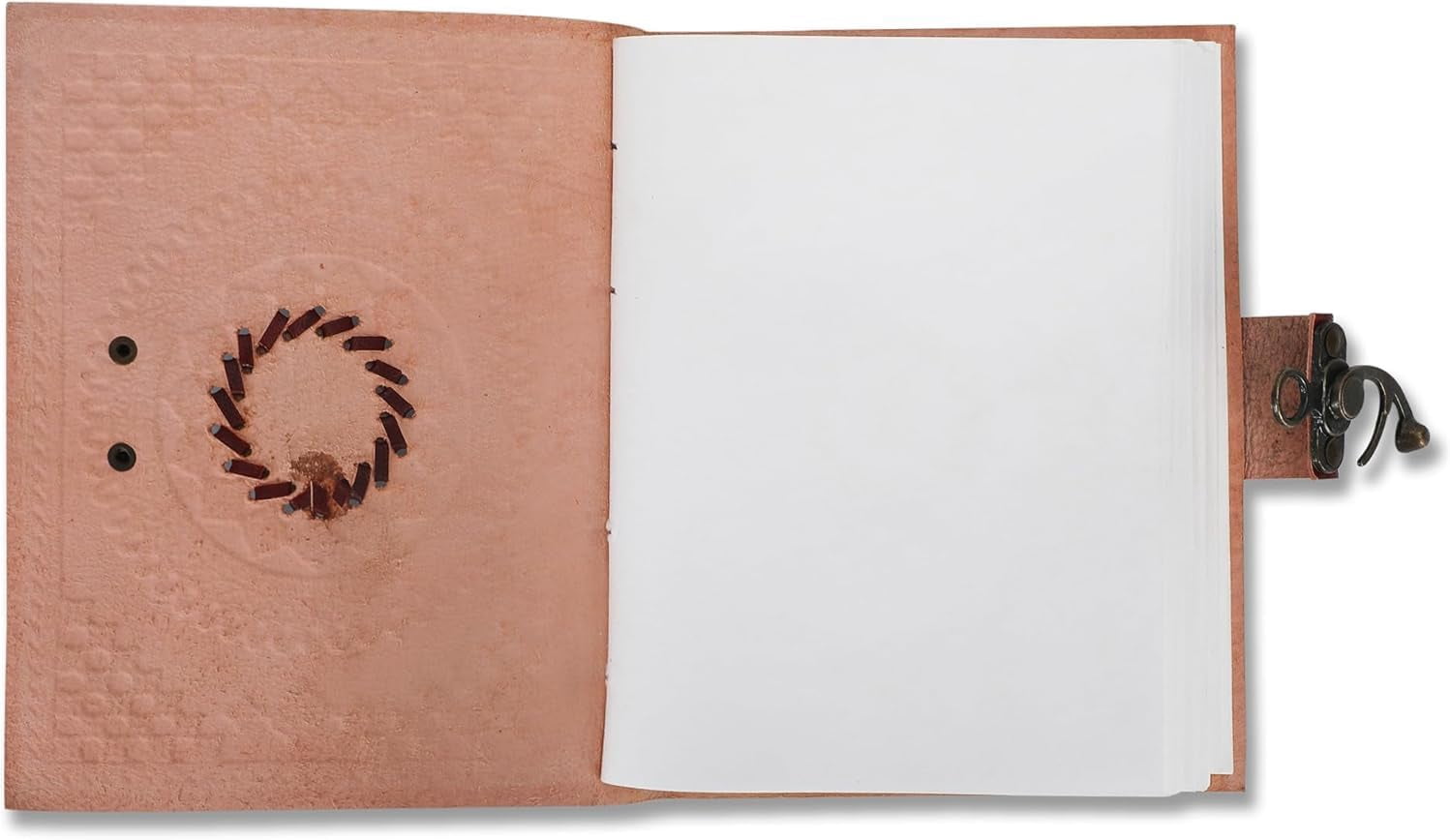 Handmade Leather Journal Vintage Wine Diary with Brass Clasp Non-Refillable Notebook for Writing Sketching Daily Notes Men Women