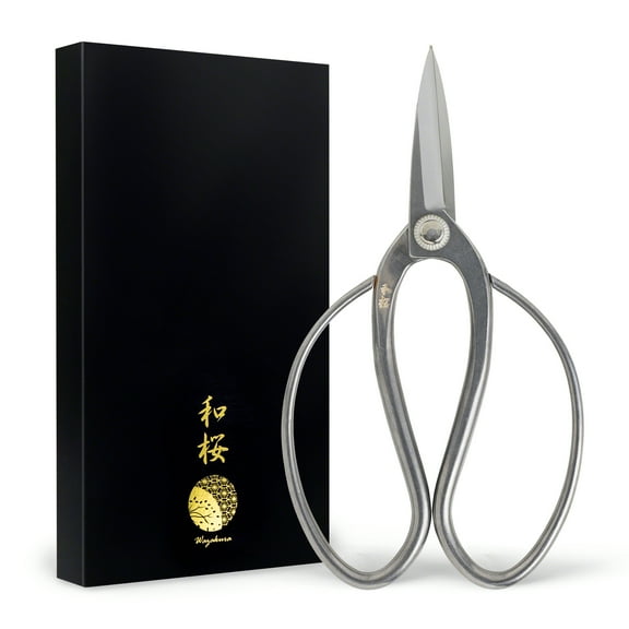 Wazakura Yasugi Stainless Steel Made in Japan Traditional Bonsai Scissors 7"