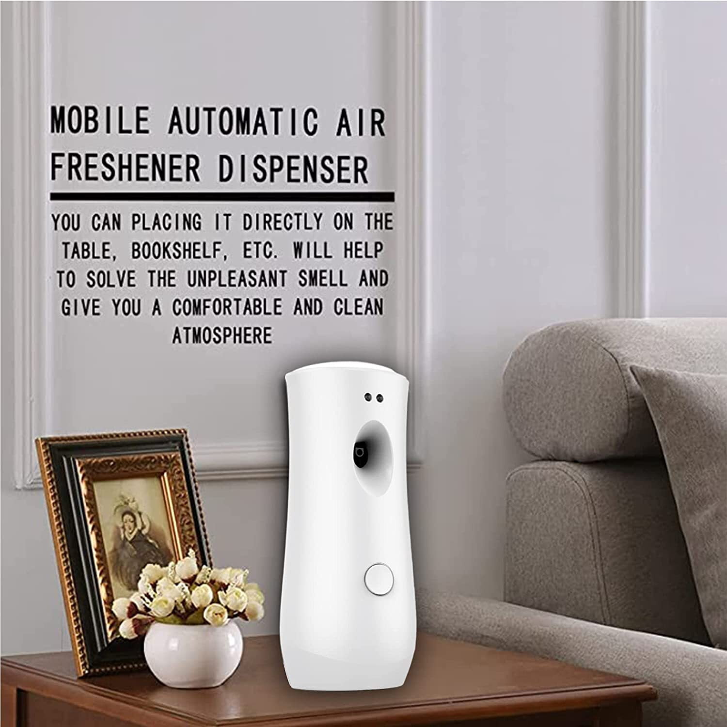 Oenbopo Automatic Air Freshener Spray Dispenser Wall Mount for Bedrooms Bathrooms Home Office(White)