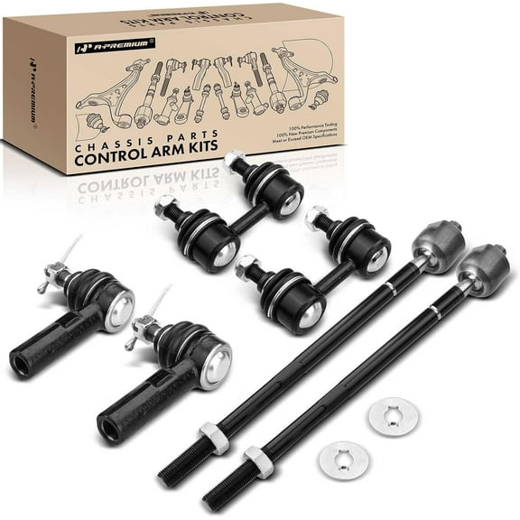 A-Premium 6Pcs Front Suspension Kit Inner Outer Tie Rod End Sway Bar Link Compatible with Toyota RAV4 96-00 Corolla 93-02 Chevrolet Prizm 98-02