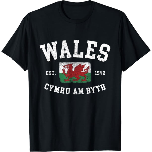 Wales Flag Cymru Am Byth Welsh Dragon Banner Welshman Camiseta