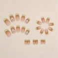 thumbnail image 4 of Fofosbeauty 24pcs Press on False Nails, Coffin Fake Acrylic Nails, Yellow French Gradient V-shaped Stack Drill, 4 of 9