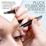 Tweezers for Women - Slant Pointed Precision Tweezers for Eyebrows & Ingrown Hair Removal