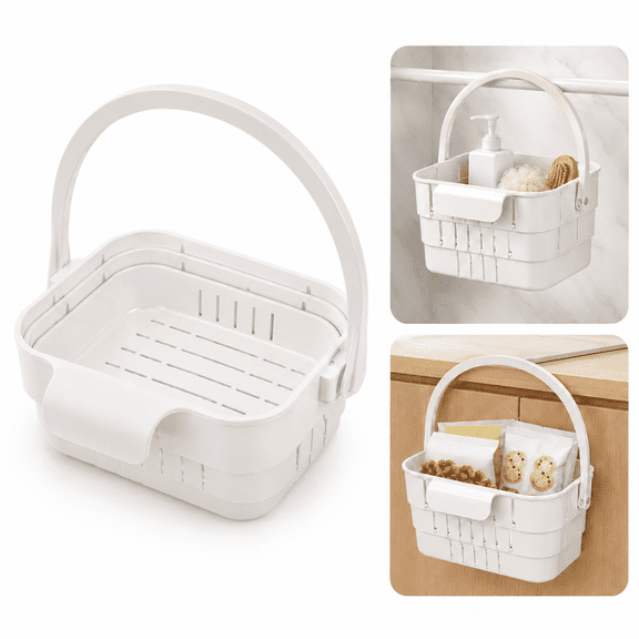 Foldable Sink Drain Basket, Hanging Kitchen Colander, Space Saving Food Strainer, Fruit Vegetable Washer, Storage Basket, Beige