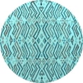 thumbnail image 1 of Ahgly Company Indoor Round Abstract Light Blue Modern Area Rugs, 8' Round, 1 of 4