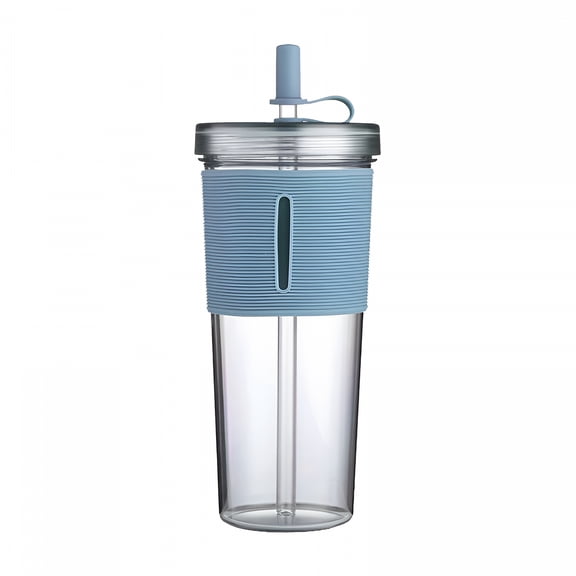 LAMIRO Reusable Boba Tea Cups, Iced Coffee Cup with Straw and Lid, Leakproof Clear Plastic Cups Tumbler, Insulated Smoothie Tumbler, Wide Straw for Bubble Tea Iced Coffee Cups with Lids