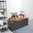 thumbnail image 3 of Lestar 40" Storage Chest Trunk, Large Storage Trunk, Wood Chest, Toy Box Organizer (Black), 3 of 7