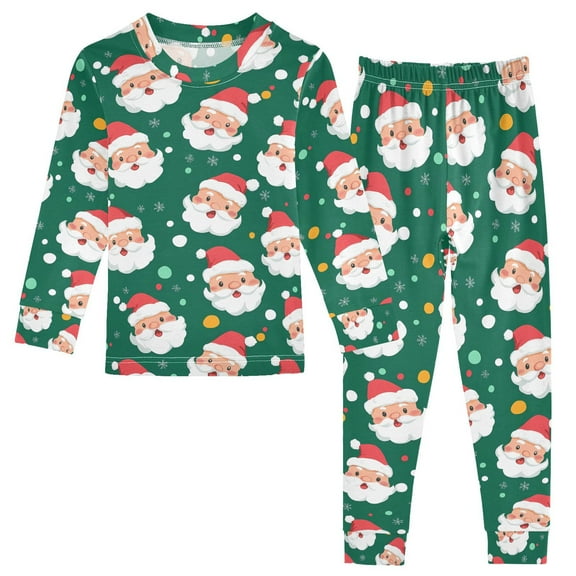 joogoo Santa Claus Christmas 2 Piece Long Sleeve Tee and Pants Cotton Pajama Set 5Y