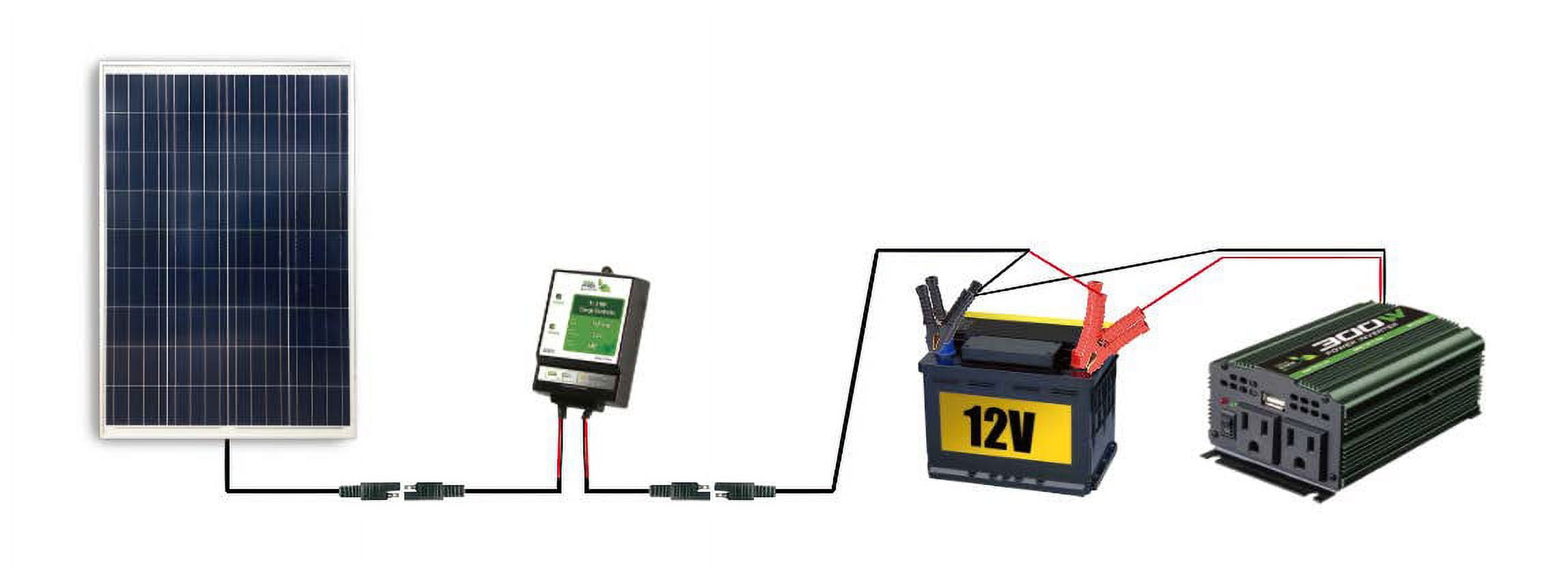 Nature Power (53110) 110 Watt Complete Solar Power Kit: 1 x 110W Solar Panel, 300W Power Inverter, 11Amp CC