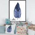 thumbnail image 2 of Designart 'Blue Leaf Watercolour On White Background' Traditional Framed Canvas Wall Art Print, 2 of 5