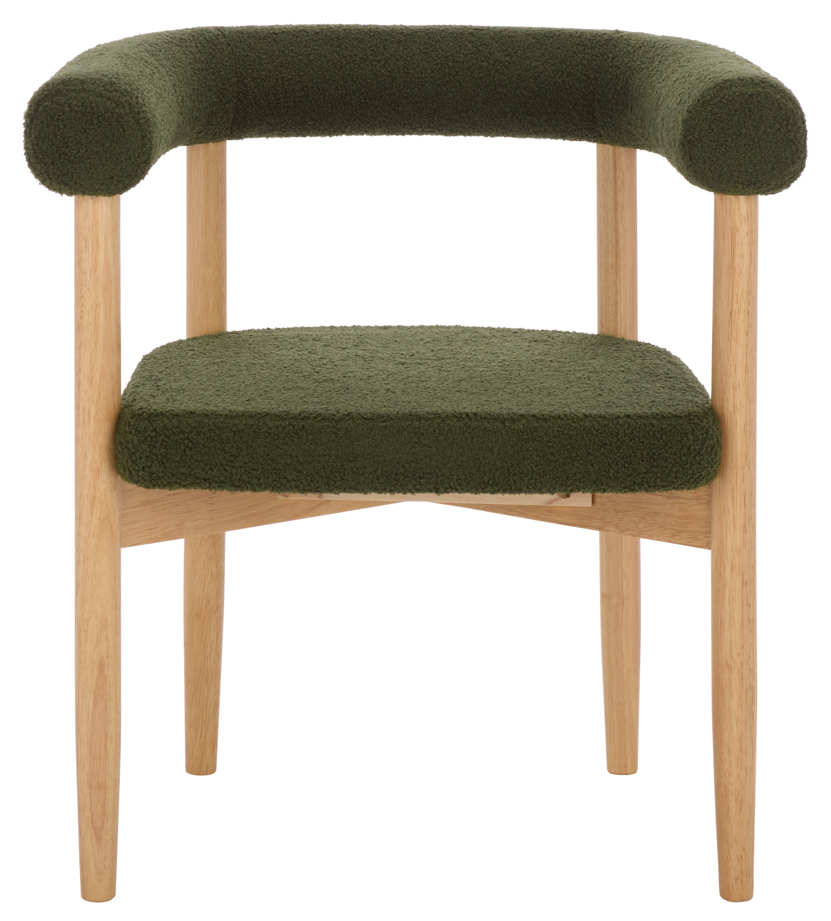 Safavieh Tomio Modern Wood and Fabric Dining Arm Chairs, Walnut / Dark Green