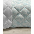 thumbnail image 3 of Aqua Damask Down Alternative Comforter, Star Look Floral Motifs Simplistic Monochrome Modern Illustration, Microfiber Quilt for All Season, 5 Sizes, Seafoam and White, by Ambesonne, 3 of 3