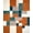 Orange Teal Cream, Pattern 7, variant on Design&I 8'x10' Washable Area Rug Snag-Free Geometric Patchwork Interlocking Block Patterned Multi Multicolor for Dining Room, Large Office, Lounge