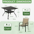 thumbnail image 3 of SOLAURA 5-Piece Outdoor Patio Dining Set, Patio Furniture Set with Textilene Dining Chairs and Metal Square Dining Table for 4 People, Khaki, 3 of 8