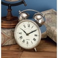 thumbnail image 3 of DecMode 7" Silver Stainless Steel Clock with Bell Style Top, 3 of 10