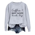 thumbnail image 1 of WEAIXIMIUNG Custom Sweatshirt Ladies Fashion Leisure Pure Color Loose Long Sleeved Printed Letters Round Collar, 1 of 4