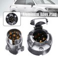 thumbnail image 2 of Universal Metal Aluminum 7-Pin Trailer Wiring Plug, 12V 12N Round Connector for Towing Cars, Vans, & RVs, Durable Water-Resistant Electrical Hitch Adapter, 2 of 8