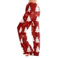 thumbnail image 2 of WTOBBY Women's Holiday-Themed Anime Pajama Pants, Sleepwear with Elastic Waist for Casual Wear, Straight Leg Trousers for Yoga and Christmas Print Design for Cozy Home Use,Wine 2XL, 2 of 7