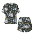 thumbnail image 2 of Sigee Cute Sloth for Sleepwear Casual Pjs with Pockets Women's Pajamas Sets Shorts 2 Piece Short Sleeve Lounge Sets X-Large, 2 of 9
