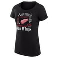 thumbnail image 2 of Women's G-III 4Her by Carl Banks Black Detroit Red Wings Super-Slim Fit Lightweight Collage Team Graphic T-Shirt, 2 of 3