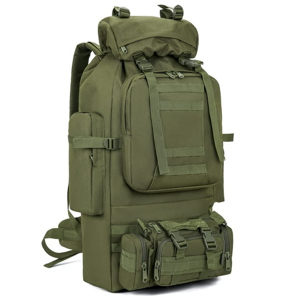 Mochila de senderismo y camping HongXingHai 100L impermeable verde militar