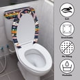 thumbnail image 3 of HELLHERO Christmas Adjustable Soft Universal Elastic Fabric Bathroom Toilet Lid Cover Bathroom Easy to Clean Machine Washable 17"x21" 2 Piece, 3 of 5