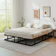 thumbnail image 1 of Costway Base de Lit Plateforme en Métal Format Grand avec Lattes de Soutien, Noir, 1 of 10