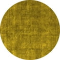 thumbnail image 1 of Ahgly Company Machine Washable Indoor Round Oriental Yellow Industrial Area Rugs, 4' Round, 1 of 4