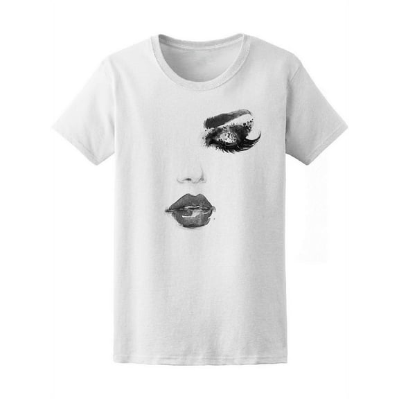 Watercolor Beautiful Woman Face T-Shirt Women -Image by Shutterstock, Female x-Large