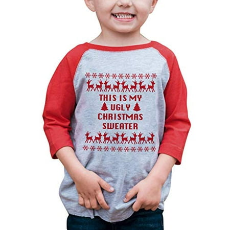

Custom Party Shop Kids This is My Ugly Christmas Sweater Raglan Shirt Red