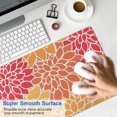 thumbnail image 4 of Long Mouse Pads for Desk,Orange Floral and Petal Pattern Desk Mats on Top Of Desks, Desk Mouse Pad Extra Large with 3mm Non-Slip Base and Stitched Edge for Gaming,Office,Work,Home 31.5"x11.8", 4 of 6