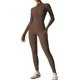 thumbnail image 2 of Mono Deportivo de Larga para Mujer, con Cremallera, Pantalón y Pantalones, Body Ajustado Camiseta de Larga Color Café M, 2 of 8