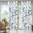 thumbnail image 5 of Outdoor Curtains for Patio Waterproof, Blue Botanical Outdoor Privacy Panels Grommet, Watercolor Spring Floral Summer Leaf Blackout Outside Curtains for Porch/Cabana/Pergola/Gazebo 54"x108", 1 Panel, 5 of 8